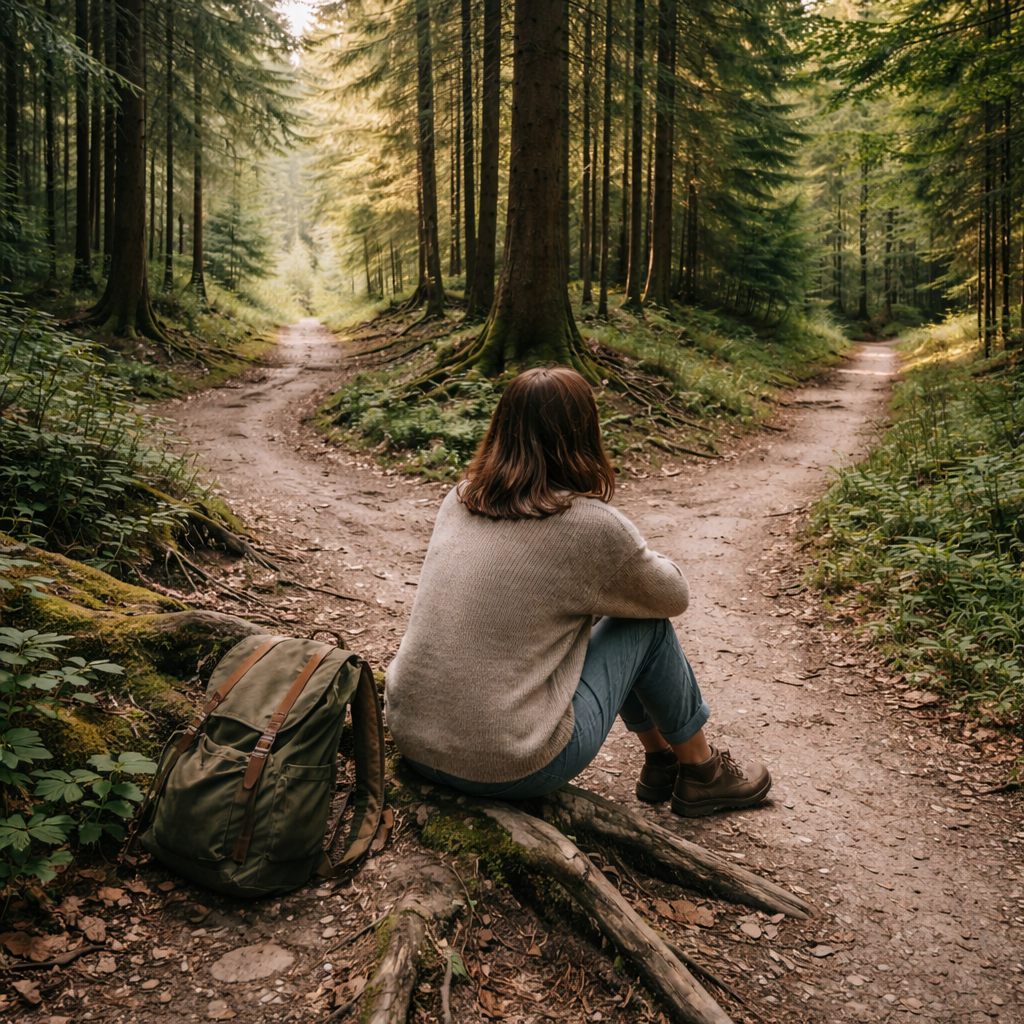 A person resting quietly, representing the shift from the fear voice to the clarity voice.